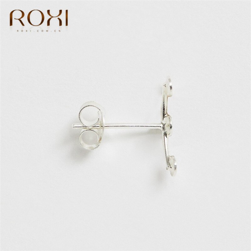 ROXI Echt 925 Sterling Silber Ohrringe Einfache Runde Punkte Stud Ohrringe für Frauen Sterling-silber-schmuck Brincos Ohr kletterer