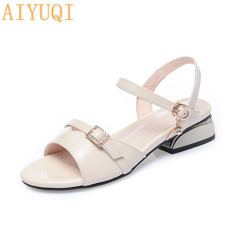 Aiyuqi dam romerska sandaler sommarklänning sandaler kvinnor tjock klack bekväm stor storlek 41 42 43 sandaler kvinnor