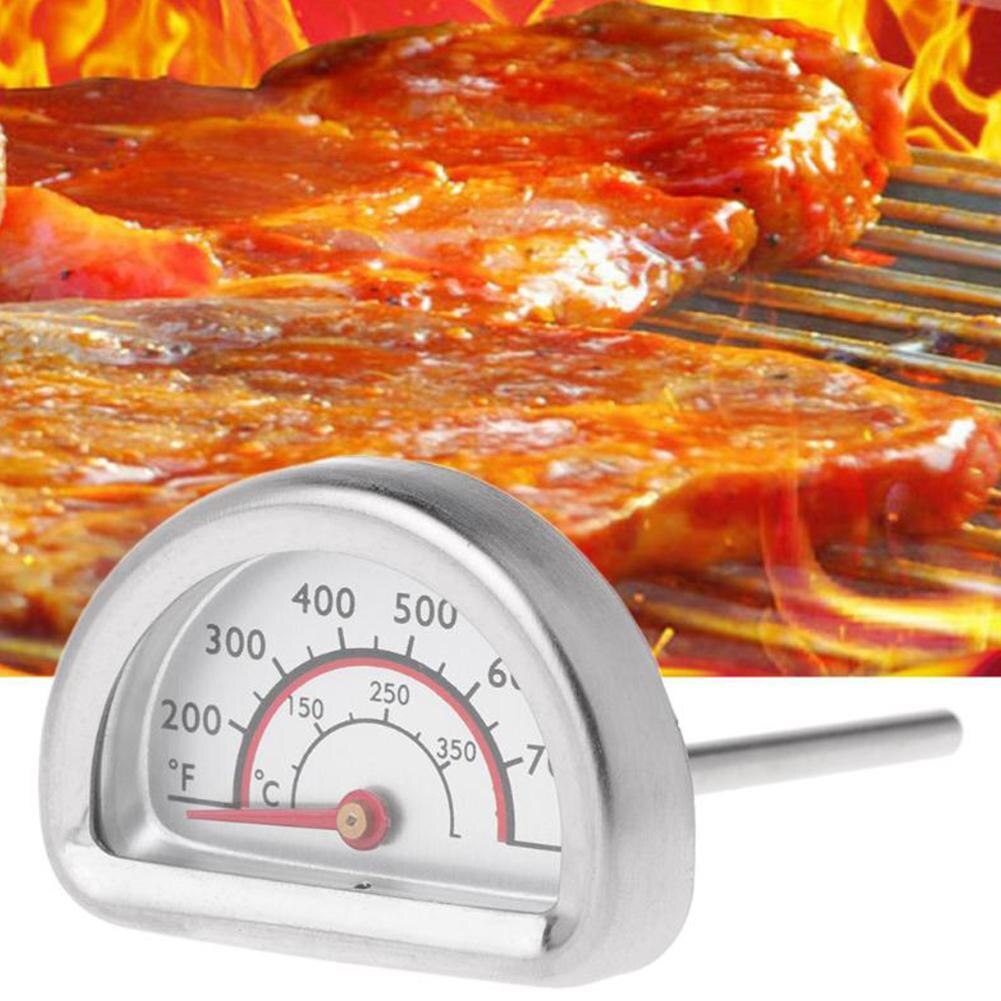 1Pc BBQ Barbecue Smoker Grill Thermometer Temperature Thermometer Steel Gauge Stainless Heat Indicator D7U3