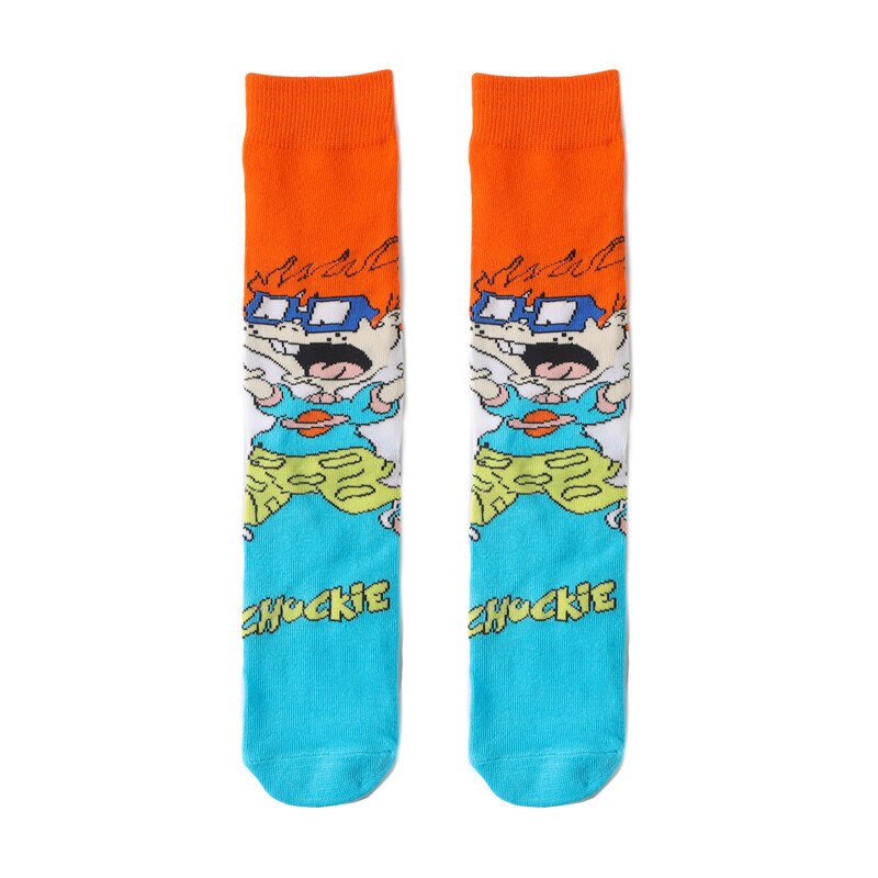 MD256 Mens calcetín de mujer patrón de dibujos animados de Hip hop fresco calcetines Skate divertido calcetines de colores: 8
