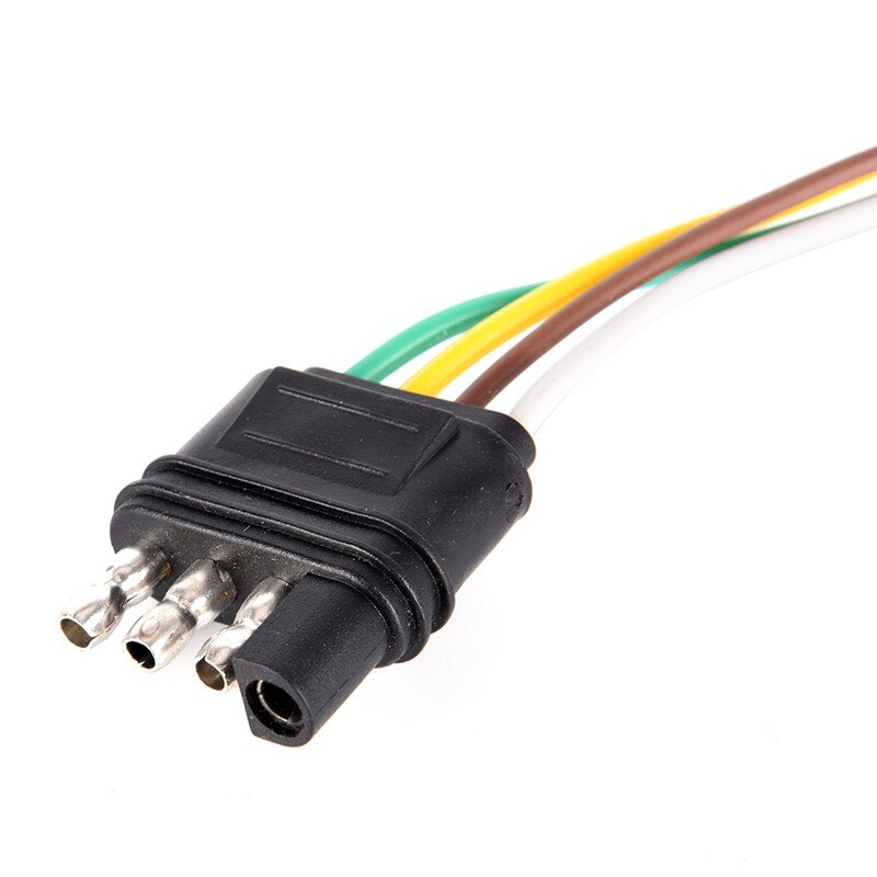 1 stücke 2ft Anhänger Licht Kabelbaum Verlängerung 4-Stift Stecker 18 AWG Flach Draht Stecker 60CM