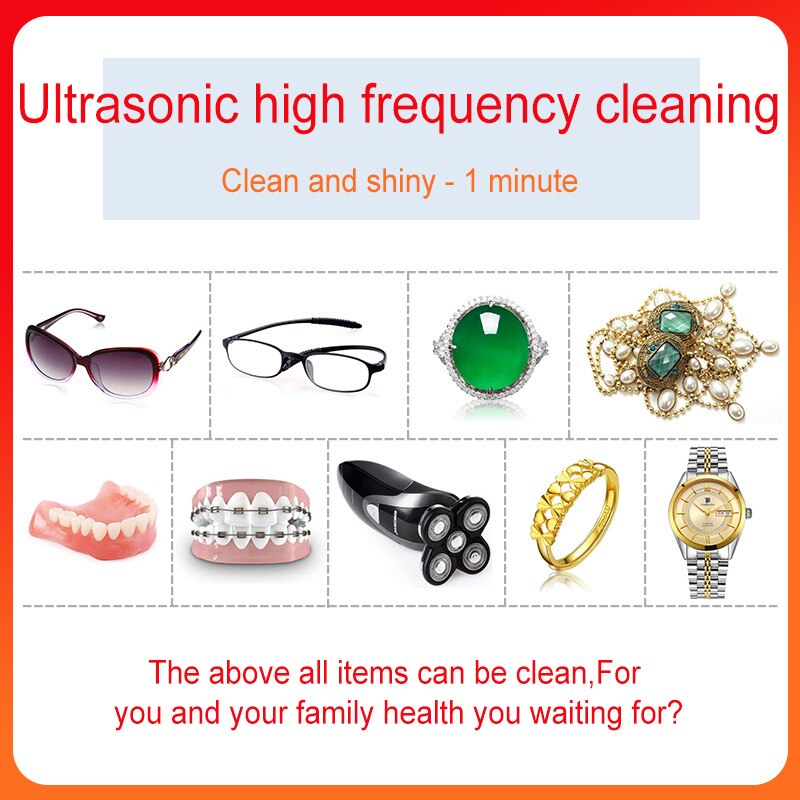 Digital Ultrasonic Cleaner Multi-Function Household Comercial Jewelry Ultrasound Sterilizing Machine Jewelry Glasses Watch