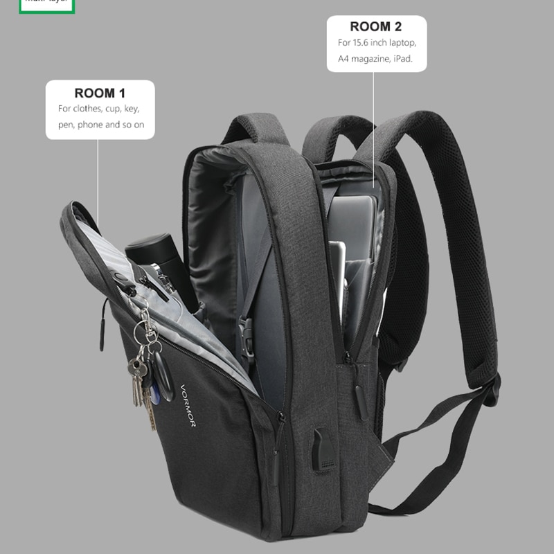 Mannen Rugzakken Mode Multifunctionele Usb Opladen 14 15 Inch Mannelijke Laptop Rugzakken Anti-Diefstal Schooltas Voor Mannen