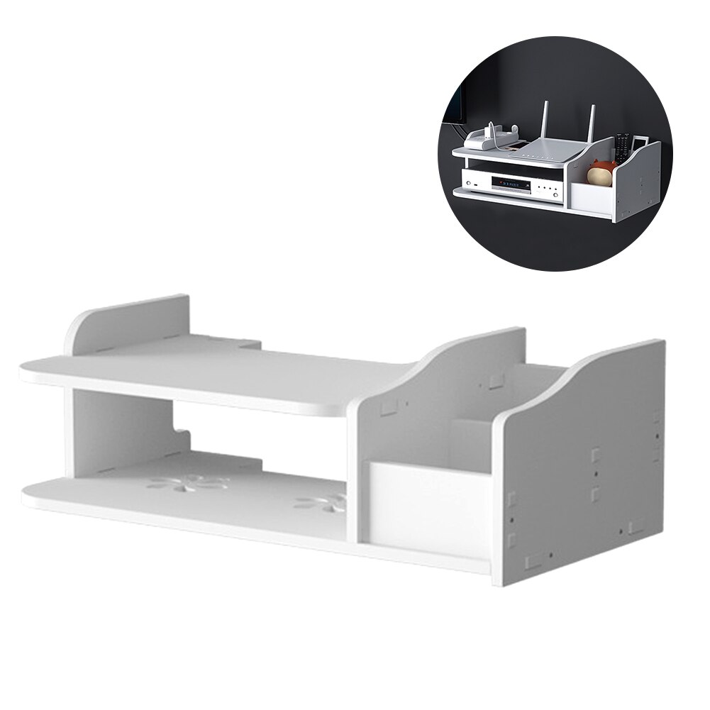 Office Cabinet DVD Flat Large Capacity Living Room Remote Control Wall Mount Storage Organizer WIFI Display TV Box Shelf Home