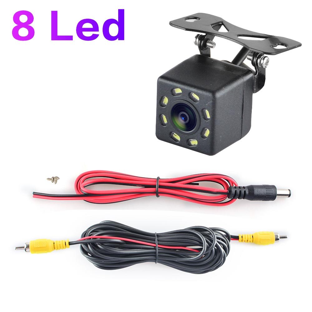 Car Back Reverse Camera 170 Degree LED HD Fisheyes 1080P Optional Rear View Camera Night Vision Parking Assistance Camera: 8LED