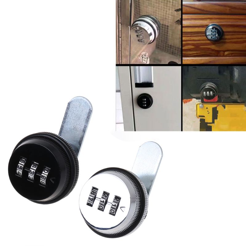 3-Digit Combination Mailbox Lock 7/8" Rotary Tongue Cam Lock for Cabinet Drawer