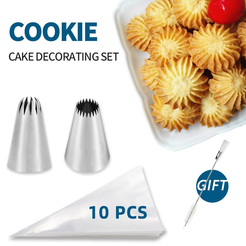 Cookies and Cake Pastry Nozzles Baking Supplies Kitchen Stainless Steel Cakes Decorating piping Tips Tool Cupcake Accessories