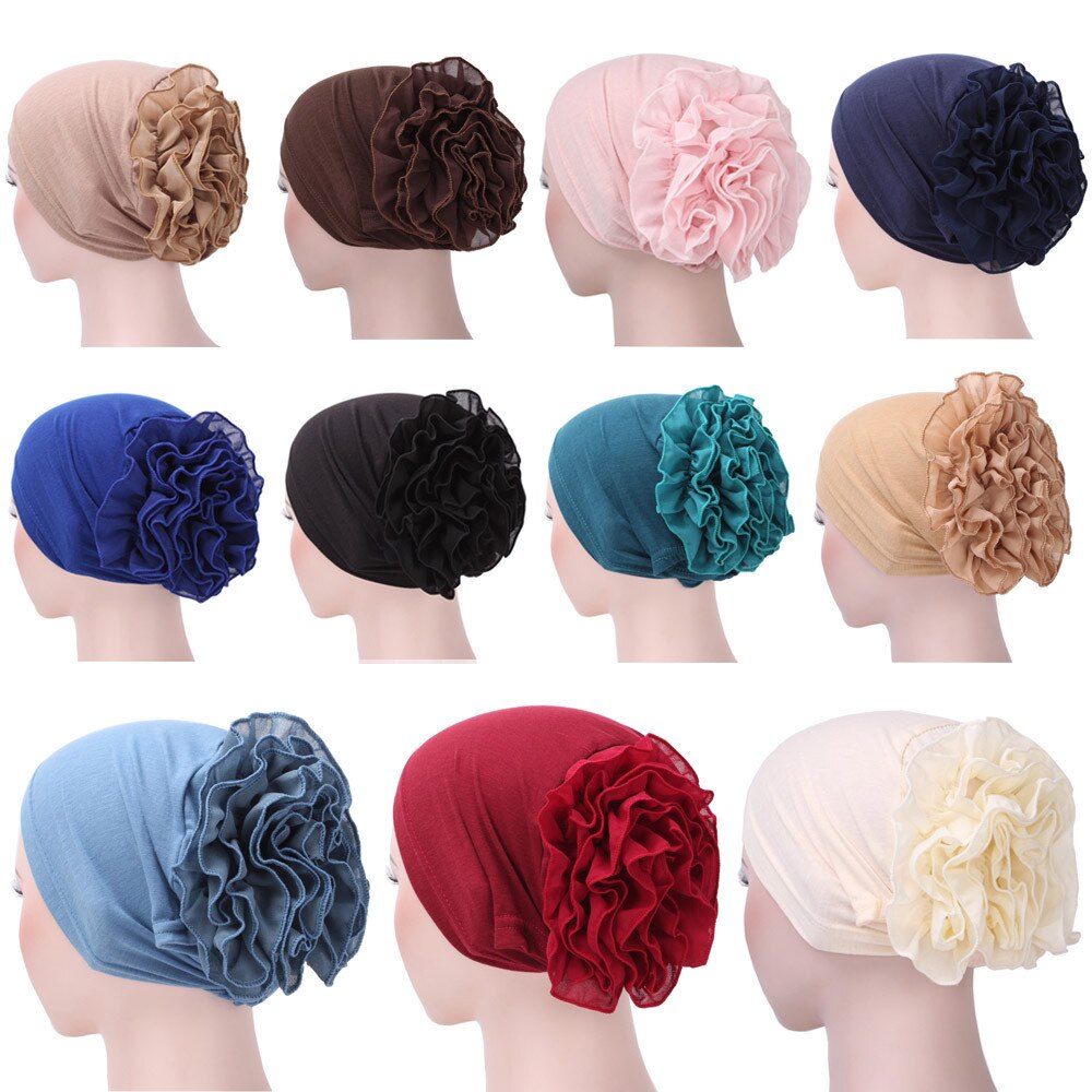 Las nuevas mujeres de encaje Floral sombrero turbante India tapa musulmana sombreros redecilla gorra de quimio capó de flores gorro para mujer 902