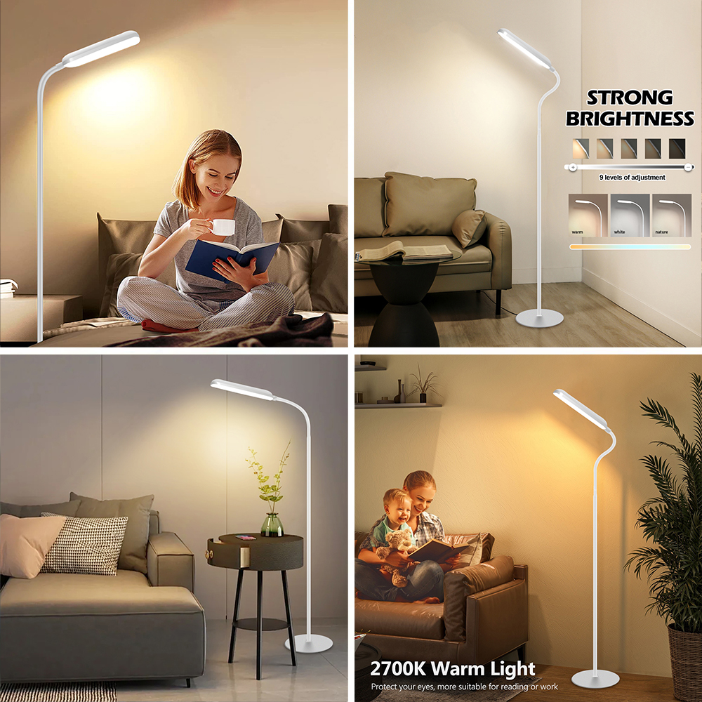 nordisch Einfache Boden Lampe Für Wohnzimmer Einstellbare Schwanenhals Stehen Licht Dimmbare Schlafzimmer Stehend Lesen Licht Büro Dekor