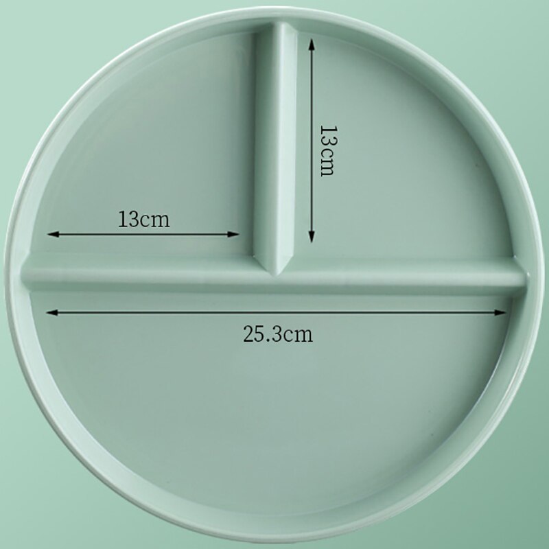 Compartment Plate For Food Round Plastic Dinner Plates Dinnerware Dining Plate Serving Dishes Cake Salad Kitchen Plates: big light green