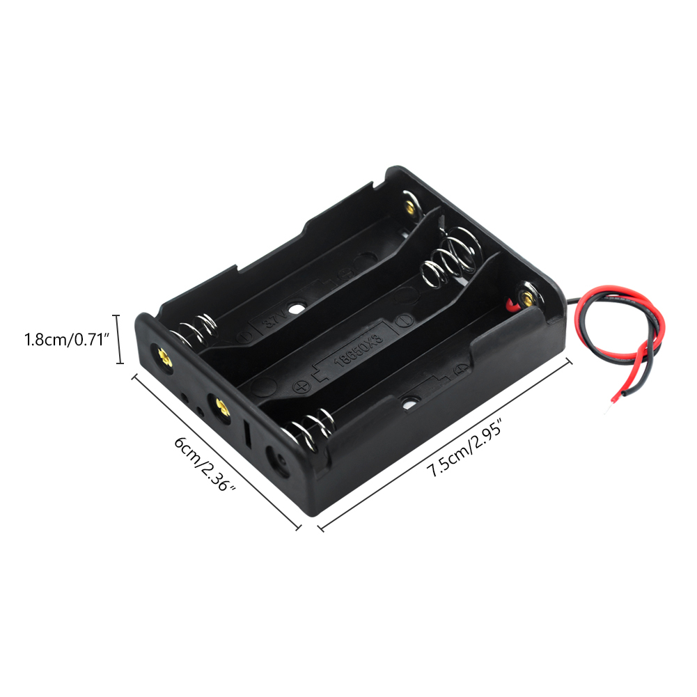 1X 2X 3X 4X 18650 Battery Case Holder 3.7V Plastic Battery Storage Box Case Holder Leads with Storage Box With Wire Lead