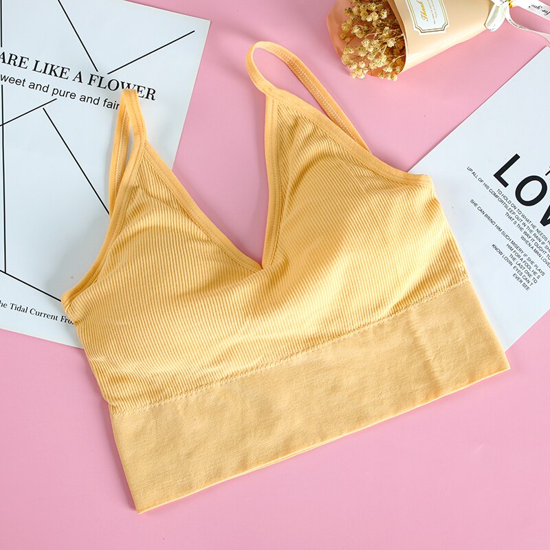 Svokor Vest Naadloze Beha Bandjes Naadloos Verzamelen U-Vormige Halter Met Borst Pad Sport Verpakt Borst: khaki