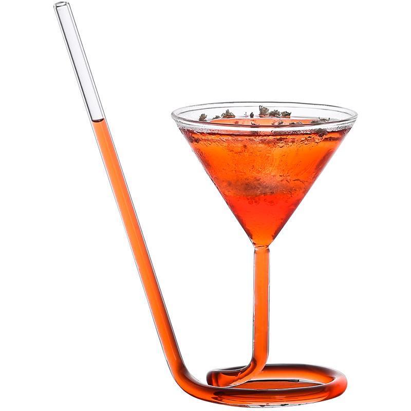 Draaien Martini Glas Vaso Schroef Stro Cup Bar Wedding Cocktail Wijn Bril Verre Thule Bicchieri Vetro Copas De Vidrio vino