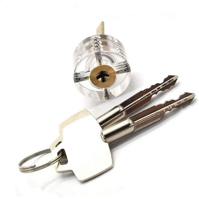Lock Pick Set Padlock Tools Set Training Tools Transparent Cutaway Practice for Beginner&Locksmiths