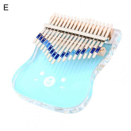 Kalimba Transparent 17 touches, Faux cristal acrylique, piano à pouce, escalade, instrument de musique, machine à teclado: Blue E