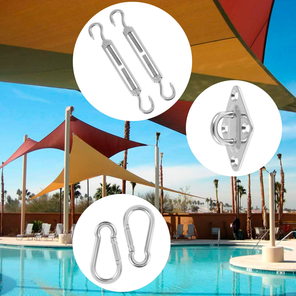 Edelstahl Heavy Duty Haken Garten Sonnenschutz Segel Befestigungsset Baldachin Markise Hardware Armaturen M5 Sonnenschutz Segel Befestigungsset