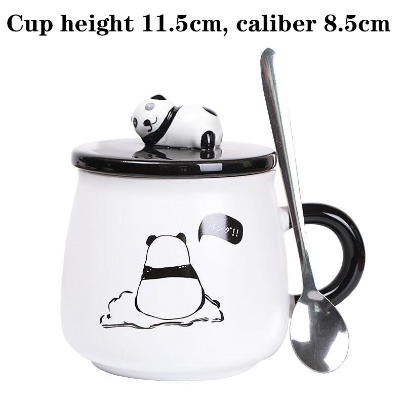 Criativo bonito panda caneca de cerâmica com tampa resistência de alta temperatura durável leite copo de café nós beber copos de água suprimentos para casa