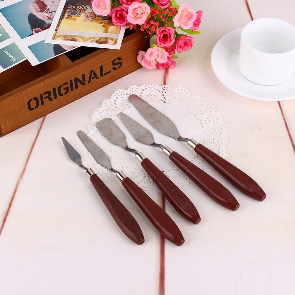 5pcs/set Artist Oil Painting Knives Spatula Art Craft Metal Spatula Set