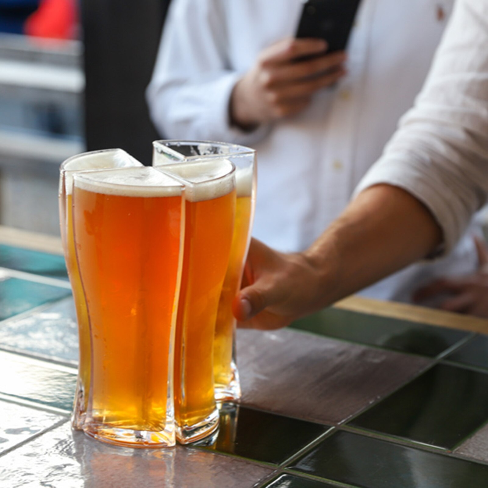 Drinking Vessel 4 In 1 Party Clear Thick Acrylic Cup Durable Beer Cup Sturdy For Home Bar Party