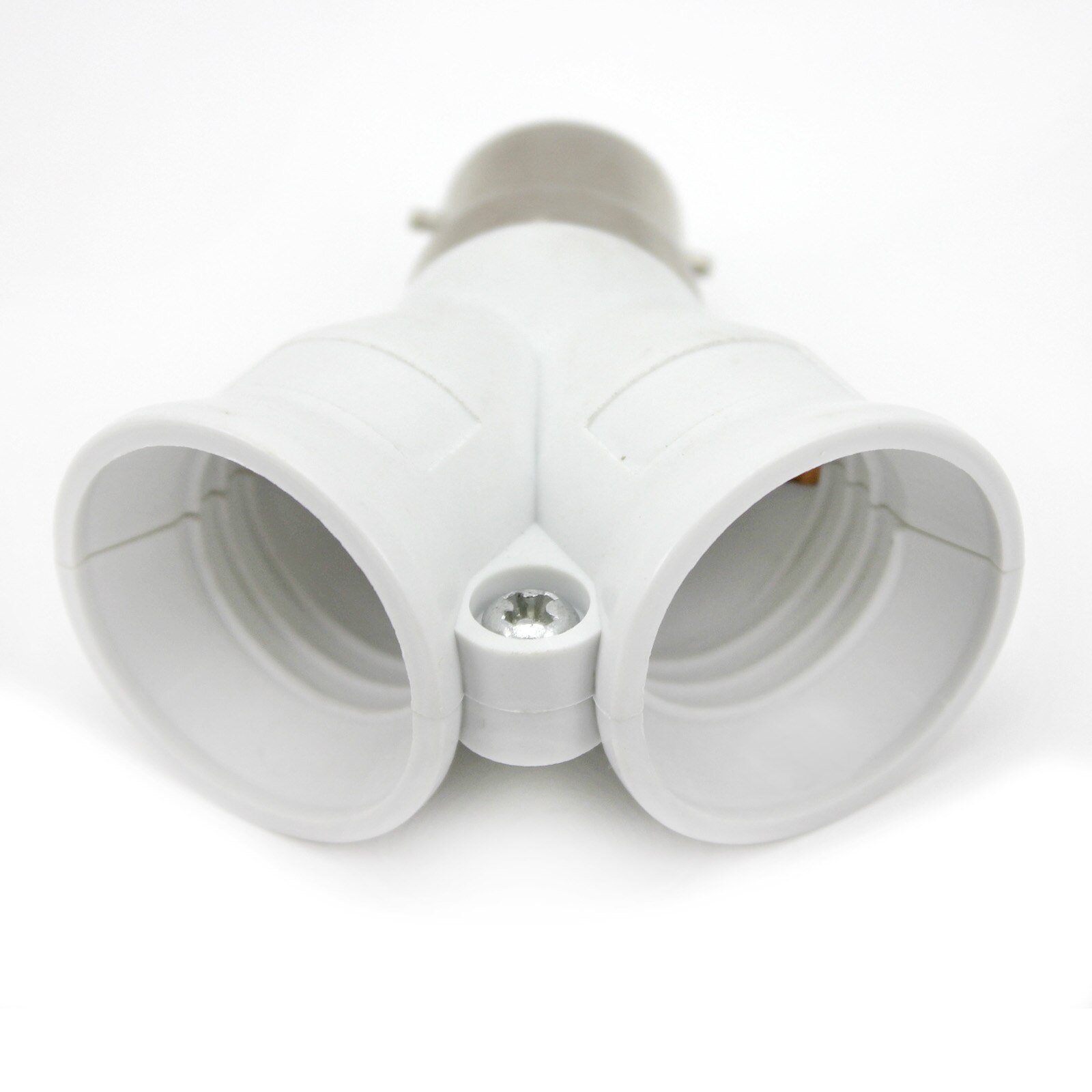 B22 to 2 E27 Adapter Extend LED Light Bulb Lamp Base Holder Socket Splitter Accessories White Gold Plating