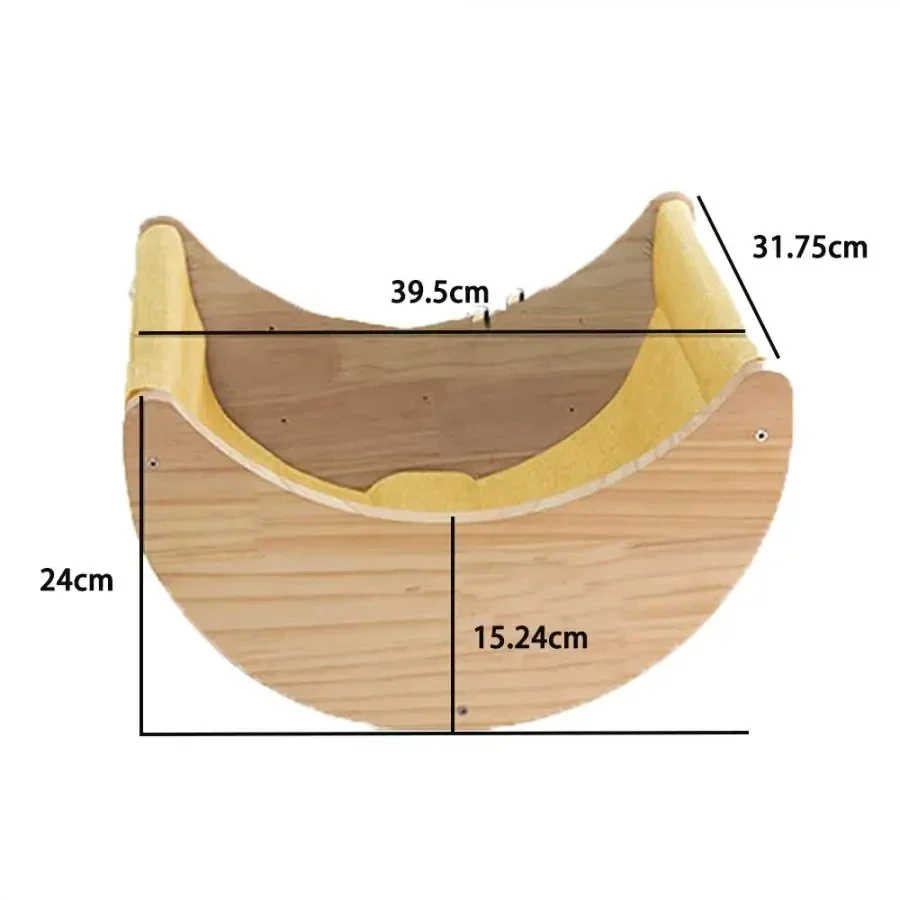 Wall Mounted Cat Climbing Wood Shelves Furniture Cat Bridge and Cat Hammock or Platform with Pedals for Kitten Perch and Rest: PURPLE