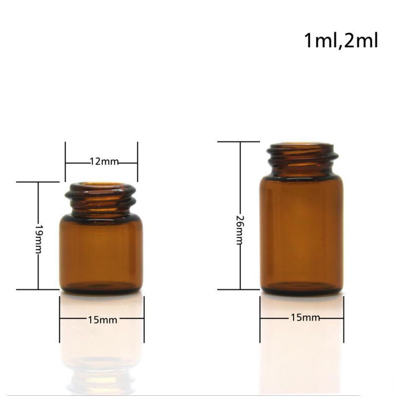 10 Stck Ätherisches Öl Bernstein Glas Fläschchen w/Unterscheiden stecker 1/2/3/5 ml Sonde dram flasche