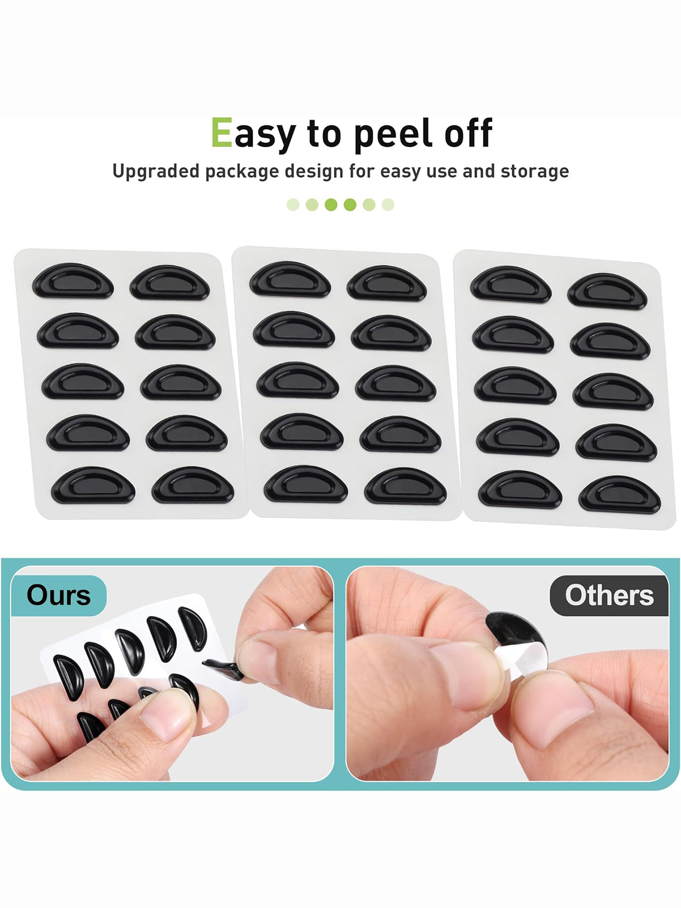 5 paar brillen antislip neuspads zachte siliconen zelfklevende bril neuspads voor plastic frame bril zonnebril (zwart/wit)