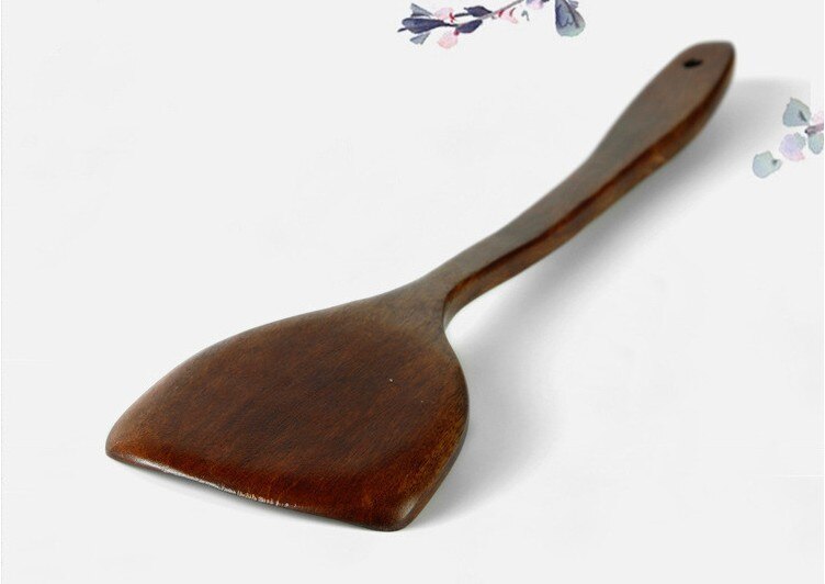 1 PC Pote de Torneiros de Madeira Natural Com Alça Longa Não Stickt cozinheiro Fritar Ovo frigideira cozinhar ferramentas Bife Peixe LC 024