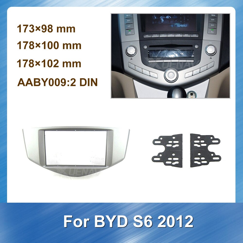 2Din Autoradio Fascia Plaat Voor Byd S6 Stereo Panel Frame Dash Kit Autoradio Inbouwen Dvd Voor Byd Audio frame Adapter