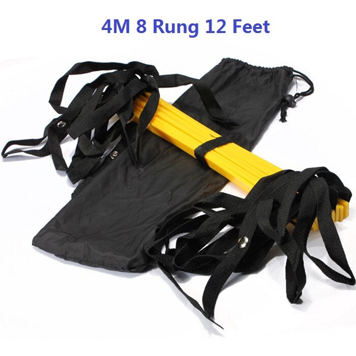 Correas de nailon de 9 estilos, escalera de agilidad para entrenamiento de fútbol, escaleras de velocidad, entrenamiento de velocidad para fútbol americano, equipo deportivo de entrenamiento de velocidad: 8Rung 12Feet 4M