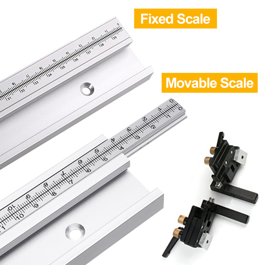 T-Tracks With Fixed Scale Aluminum Alloy T-Tracks Slot Miter Track Rail Table Saw Accessories For Woodworking DIY Tools