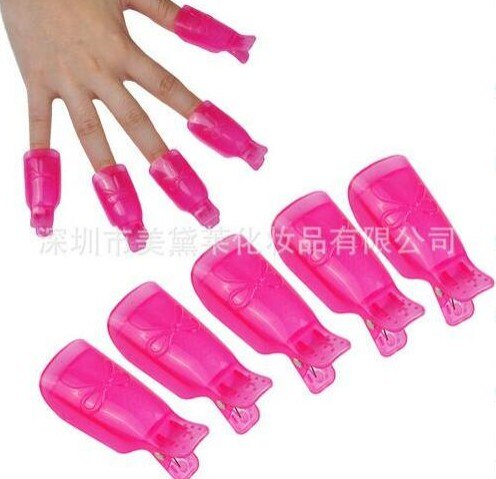 10 Pcs Plastic Hand Nail Soak Off Uv Gel Art Polish Remover Wrap Clip Cap TSLM1: 03