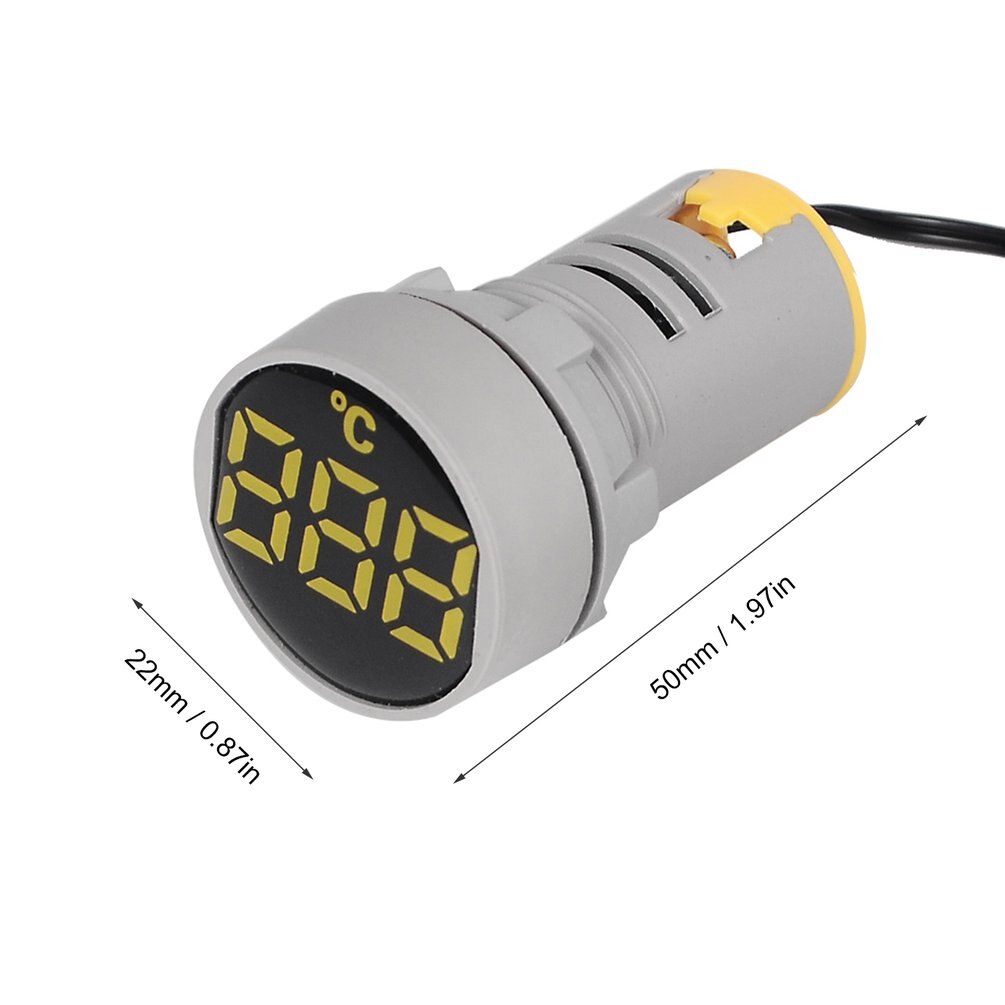ST16C 22mm Round LED Digital Display Thermometer Temperature Meter Tester Indicator Signal Light -20-120 Celsius