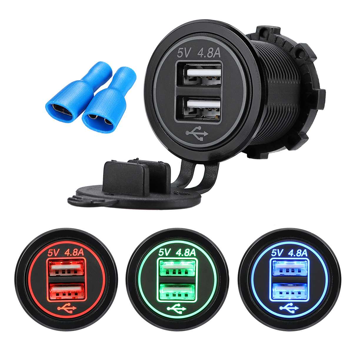 USB Lader Inbouw 2x type A 1x type C 12/24V Voltmeter - Cedel