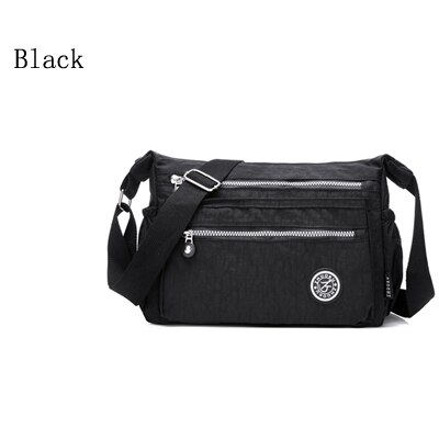 Frauen Bote Taschen Mini Damen Nylon Handtaschen Schulter Tasche Für Frauen Tote Handtasche Bolsas Feminina Umhängetaschen: Schwarz