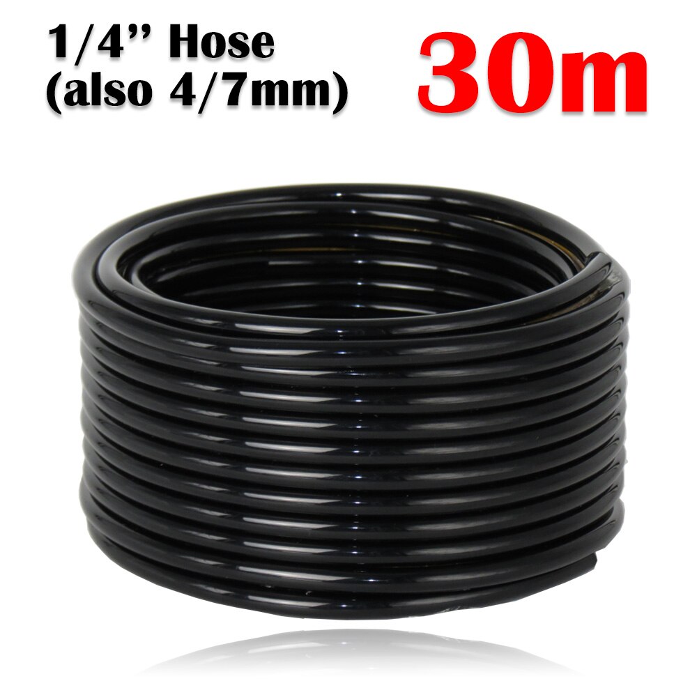 30-50M DIY Garden Drip Irrigation System Automatic Watering 1/4'' Hose Micro Watering Kits Adjustable Drippers Greenhouse: Clear