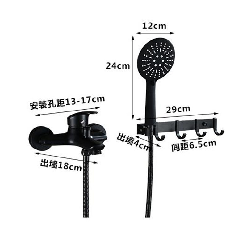 1set Bathroom Tub Faucet Single Handle Cold and Mixer Tap with Hand Shower Wall Mounted Bath Faucet Bathtub Faucet