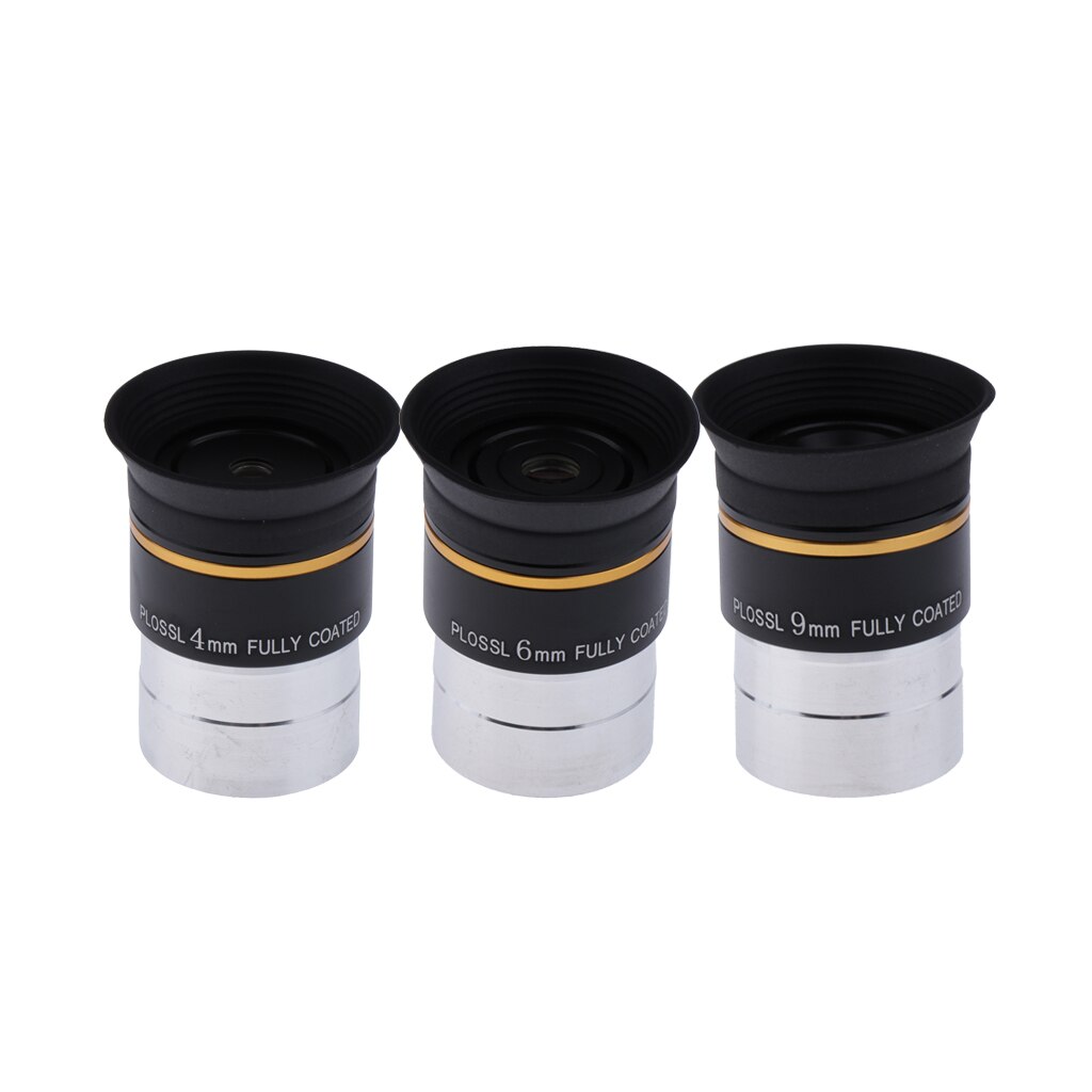 3Pc 1.25" Plossl PL Eyepiece Fully HD Coated Lens for Astronomical Telescope