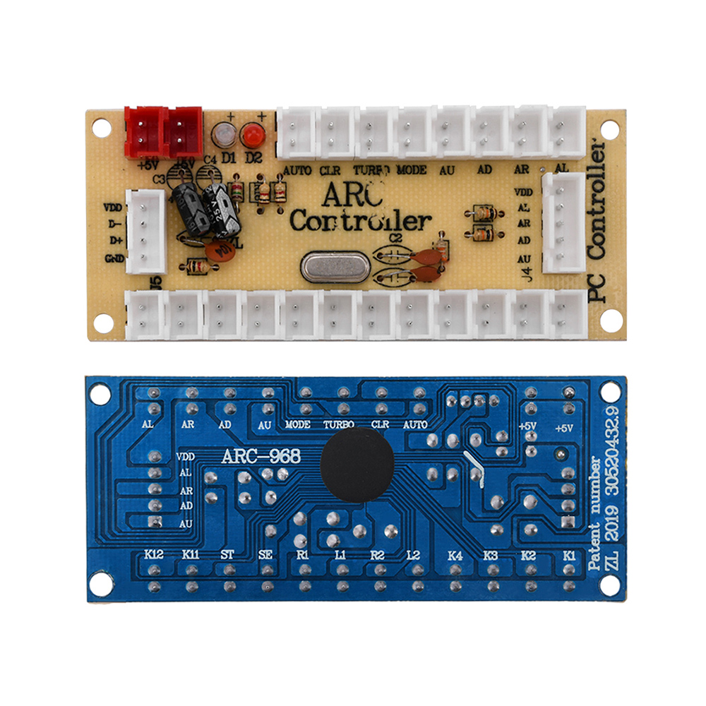 FAI DA TE Zero Delay Arcade Encoder USB PC a Joystick Arcade Rocker Modulo di Controllo del Circuito per MAME 2Pin con Cavo di Pulsante: YELLOW
