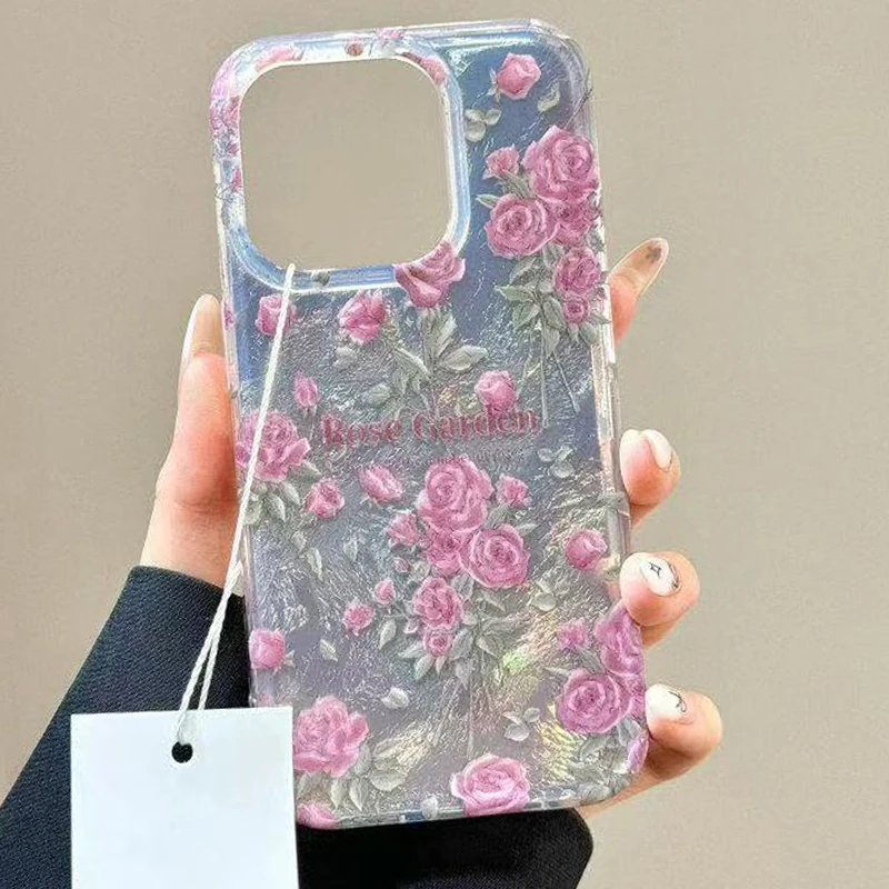 Til iphone 16 pro max 15 14 13 12 11 deksel, vortexmønster, søtt vintage rose-telefondeksel til iphone xs max xr  x 7 8 plus 16, fundas i et deksel
