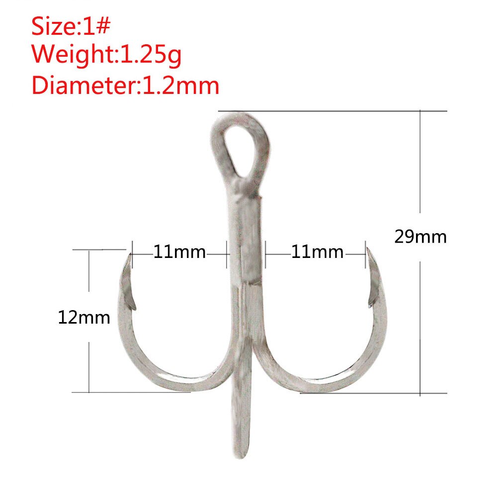JonStar-anzuelo triple para pesca de atún, 2X superfuerte #1 #2 #4 #6, para pesca en Mar de ballena, con revestimiento de níquel, 20 unidades/lote