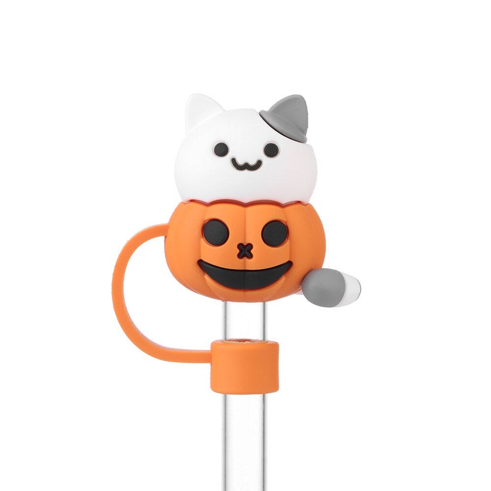 Silicone Straw Stopper Reusable Airtight Splash Proof Dust Straw Plug Glass Cup Accessories Cartoon Tips Cover Kitchen: Style 3