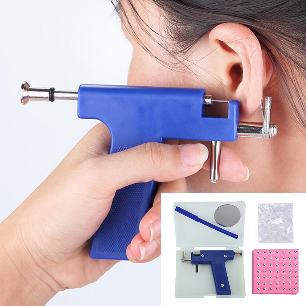 1 set öron näsa navel pistol kit verktyg män örhängen nitar gör det själv fynd