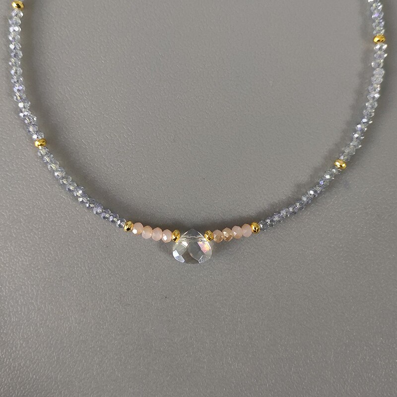 klassische 2mm kristall perlen halskette für frauen exquisit kleine hals Halsband handgemachte perlen schmuck