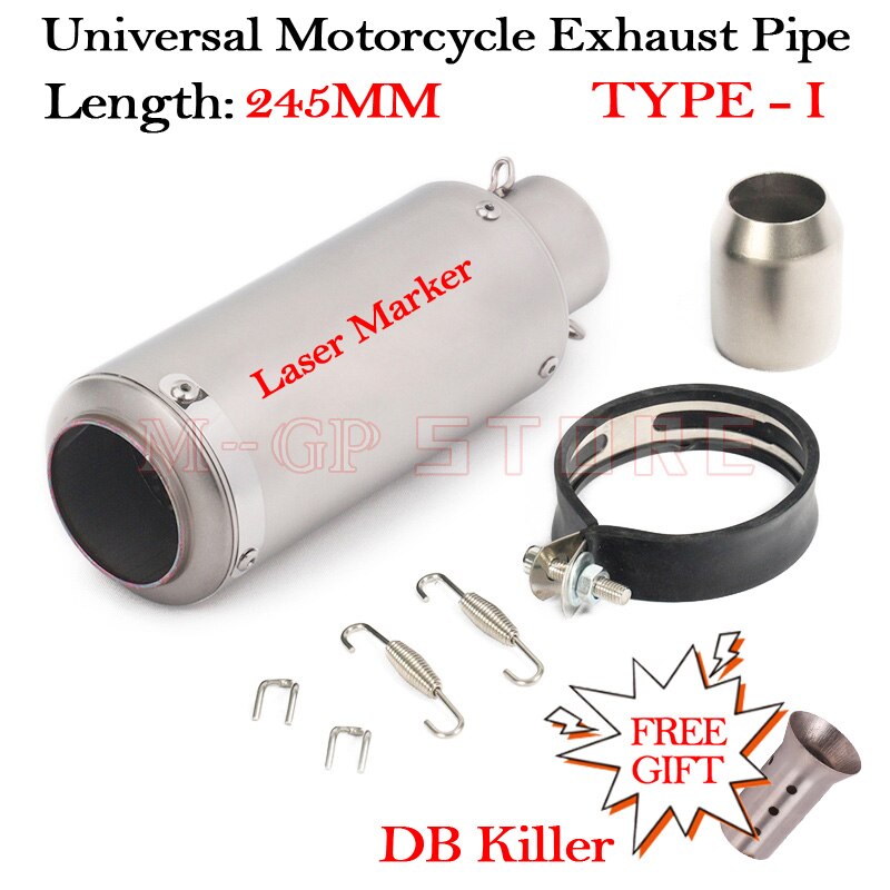51MM Motorcycle Short Exhaust Slip On Universal Modified Moto Escape DB Killer Muffler For S1000RR Z900 CBR1000 R3 R25 MT07 MT09: TYPE-I