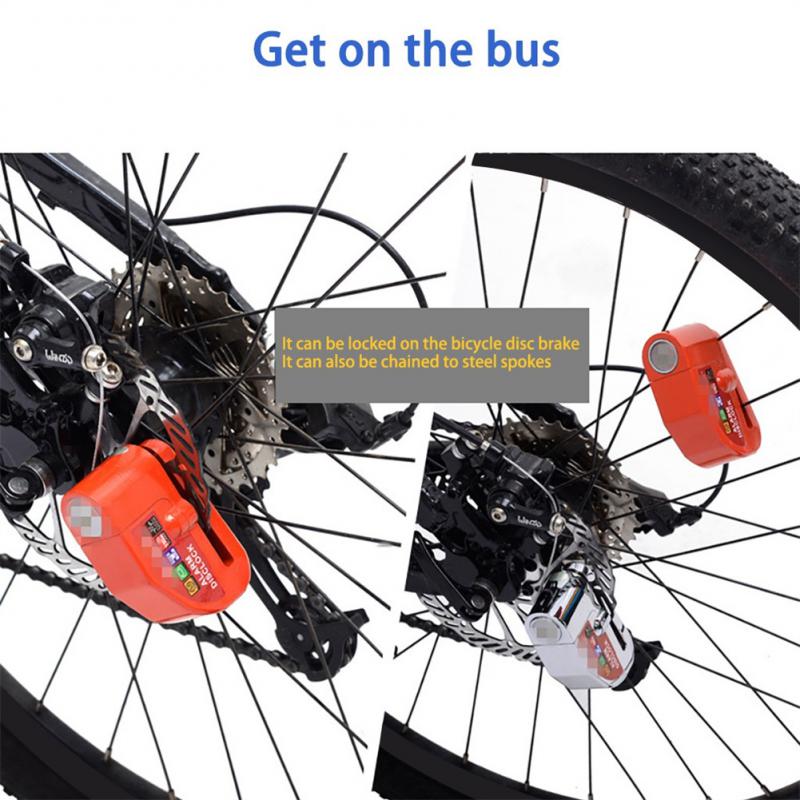 Bicycle Lock Anti-Theft Electric Mountain Bike Motorcycle Lock Disc Brake Alarm 110 Db High Decibel Loud Bicycle Accessories