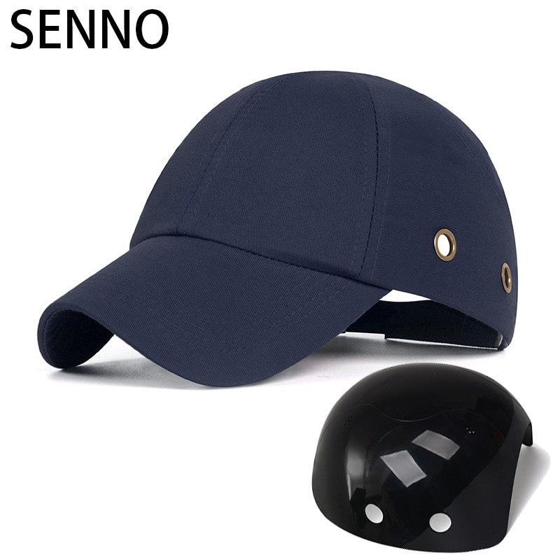 Arbejdssikkerhed bump cap med 4 huller hjelm baseball hat stil beskyttende sikkerhed hård hat til arbejdsstedet slid hovedbeskyttelse abs