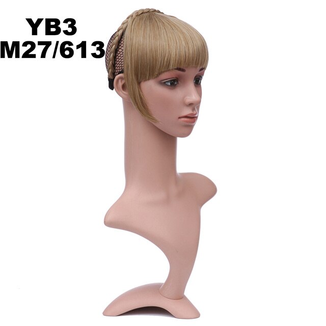 Girlshow 6 stk/parti foran syntetisk hår bang kort frynser med fletter pannebånd hår blunt bang  yb3 6 " , 16 farger tilgjengelig 50g: Yb3 farger   m27-613