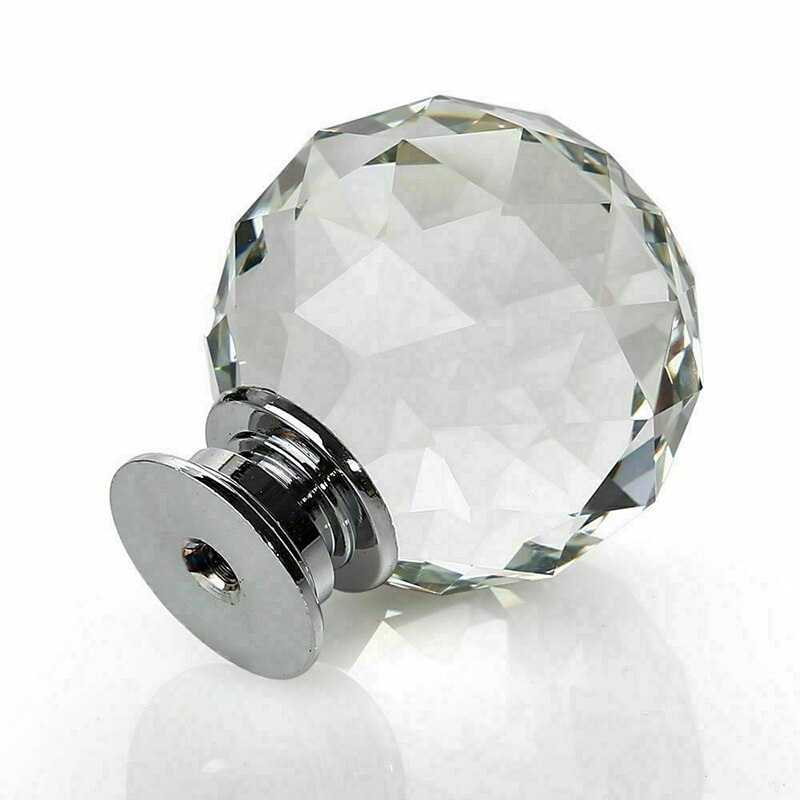 Klart krystal diamant glasdørknapper skuffeskuffe møbelhåndtag skab dørknapper skab skuffehåndtagsknap
