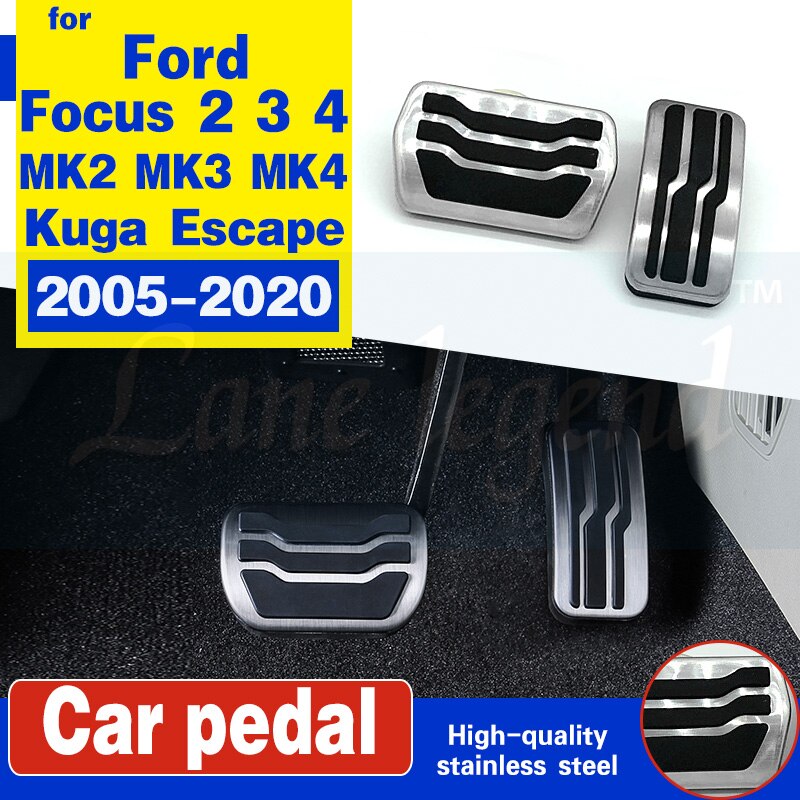 Rvs Auto Pedaal Pads Pedalen Cover Voor Ford Focus 2 3 4 MK2 MK3 MK4 Rs St 2005 Kuga Escape Mondeo